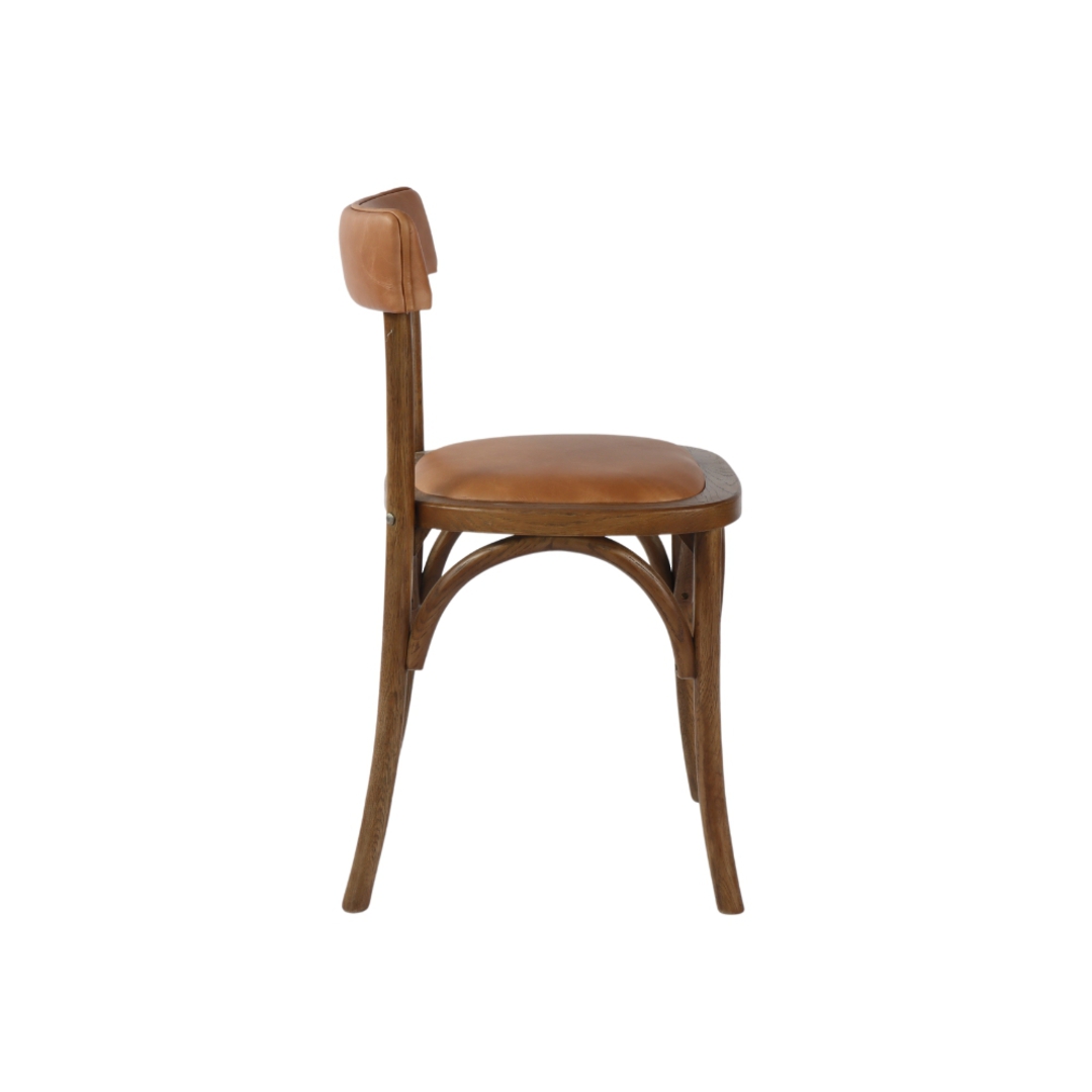 Prague Oak Dining Chair -Tan Leather image 2